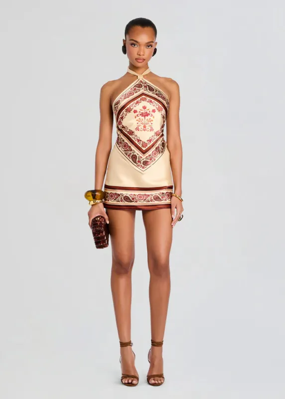Retrofete - Adelaide Silk Dress - Terracotta Bandana sold by Jessie Boutique