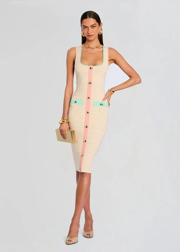 Retrofete - Lyle Knit Dress - Cream/Peche/Euca sold by Jessie Boutique