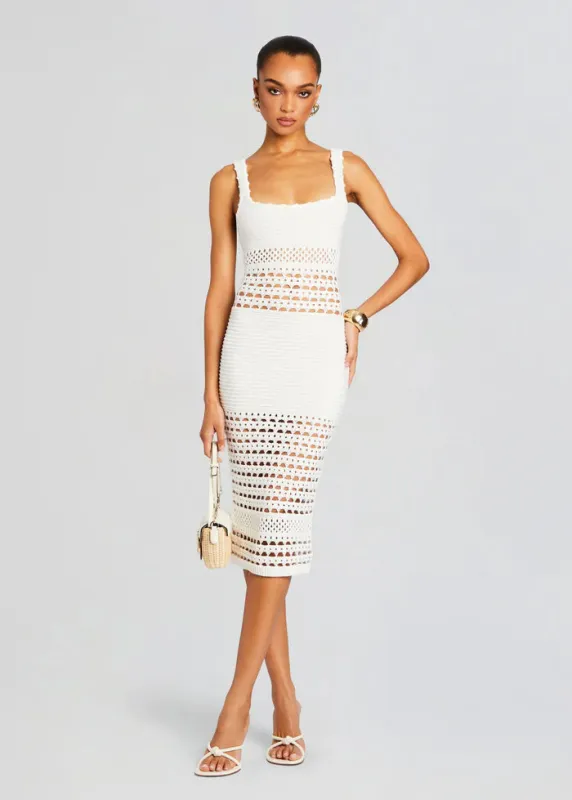 Retrofete - Avril Crochet Dress - White sold by Jessie Boutique