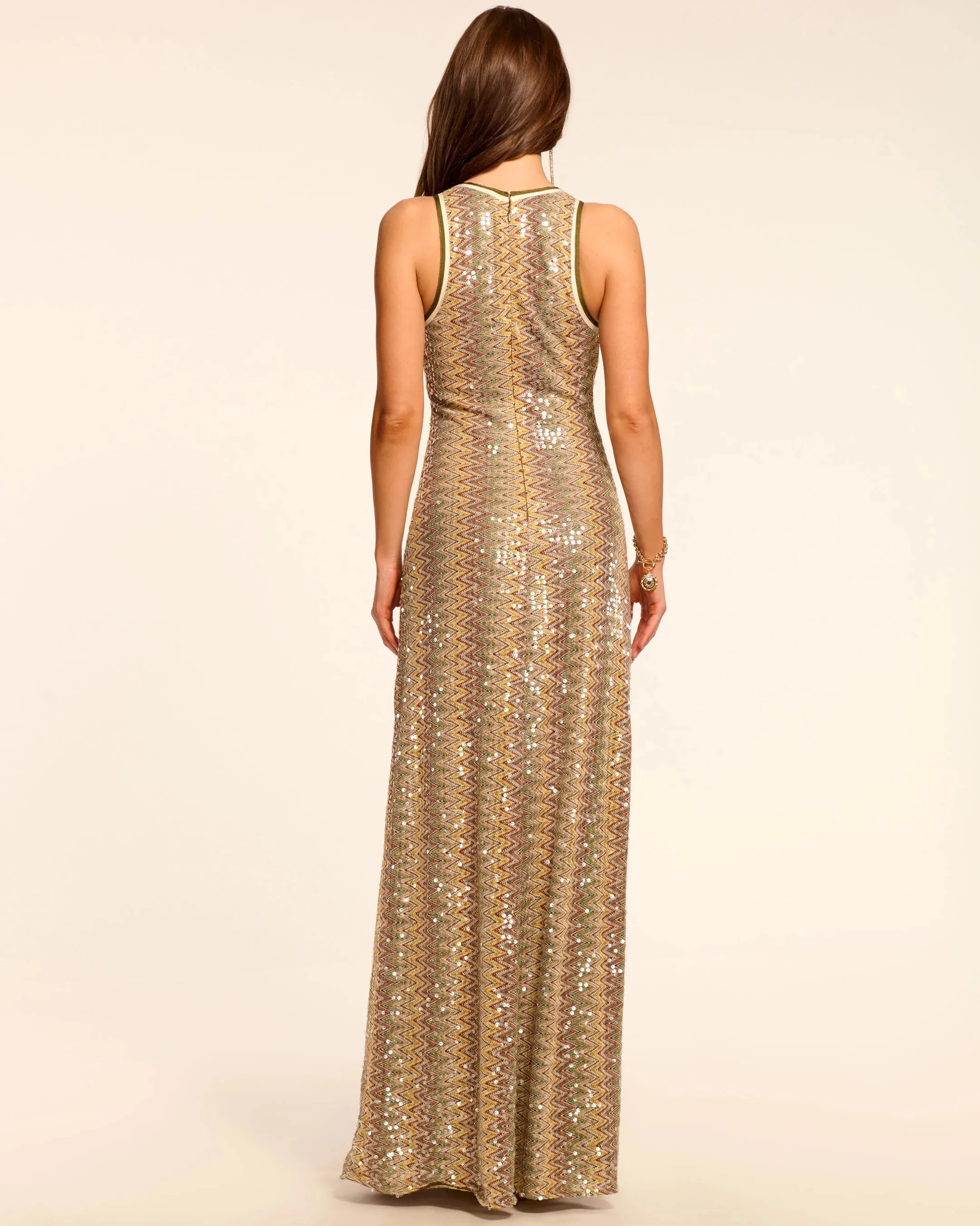 Ramy Brook - Lilia Chevron Sequin Maxi Dress - Boca Sequin sold by Jessie Boutique product image thumbnail 2