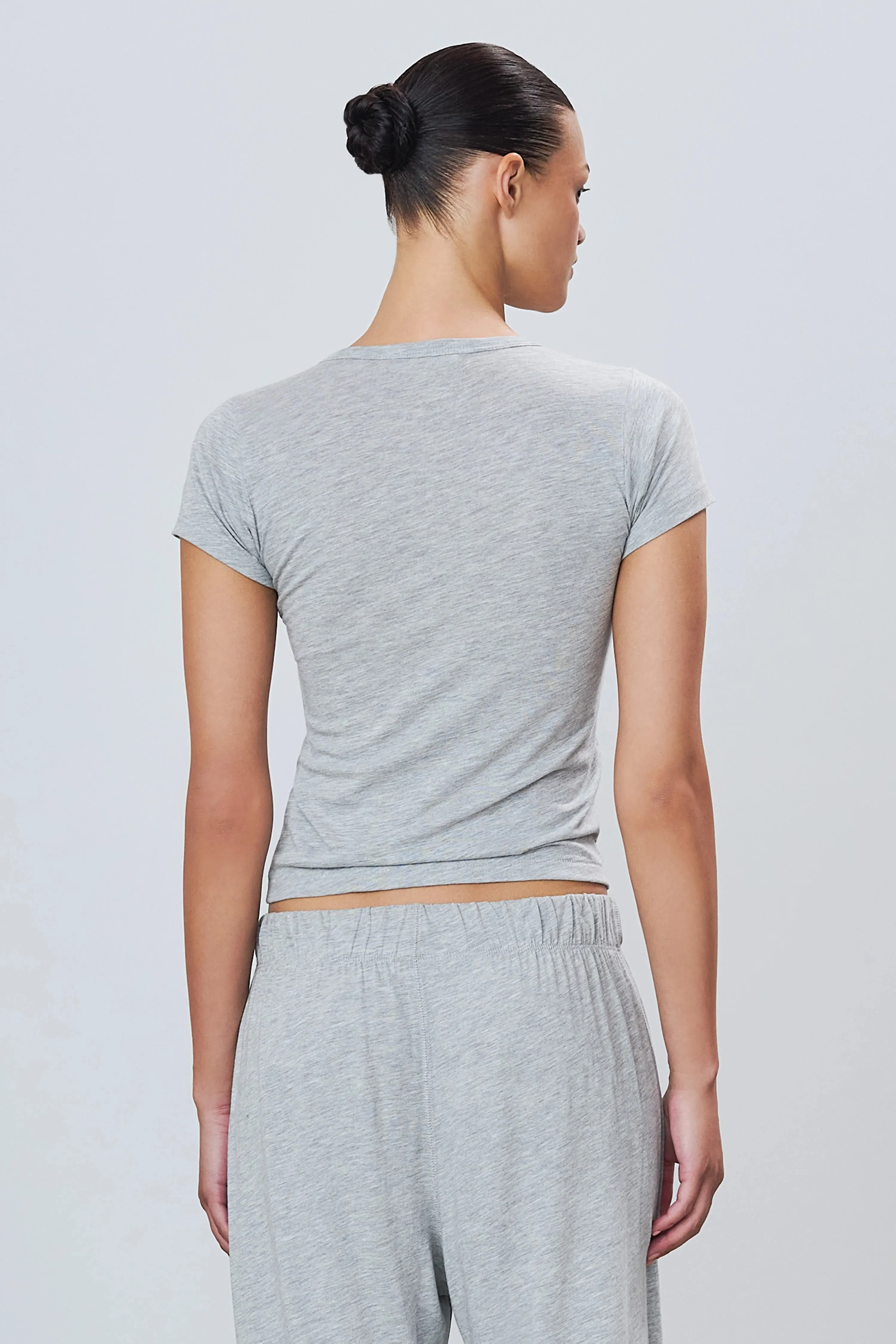 Eterne - Fitted Crewneck Short Sleeve T-Shirt - Heather Grey sold by Jessie Boutique product image thumbnail 2