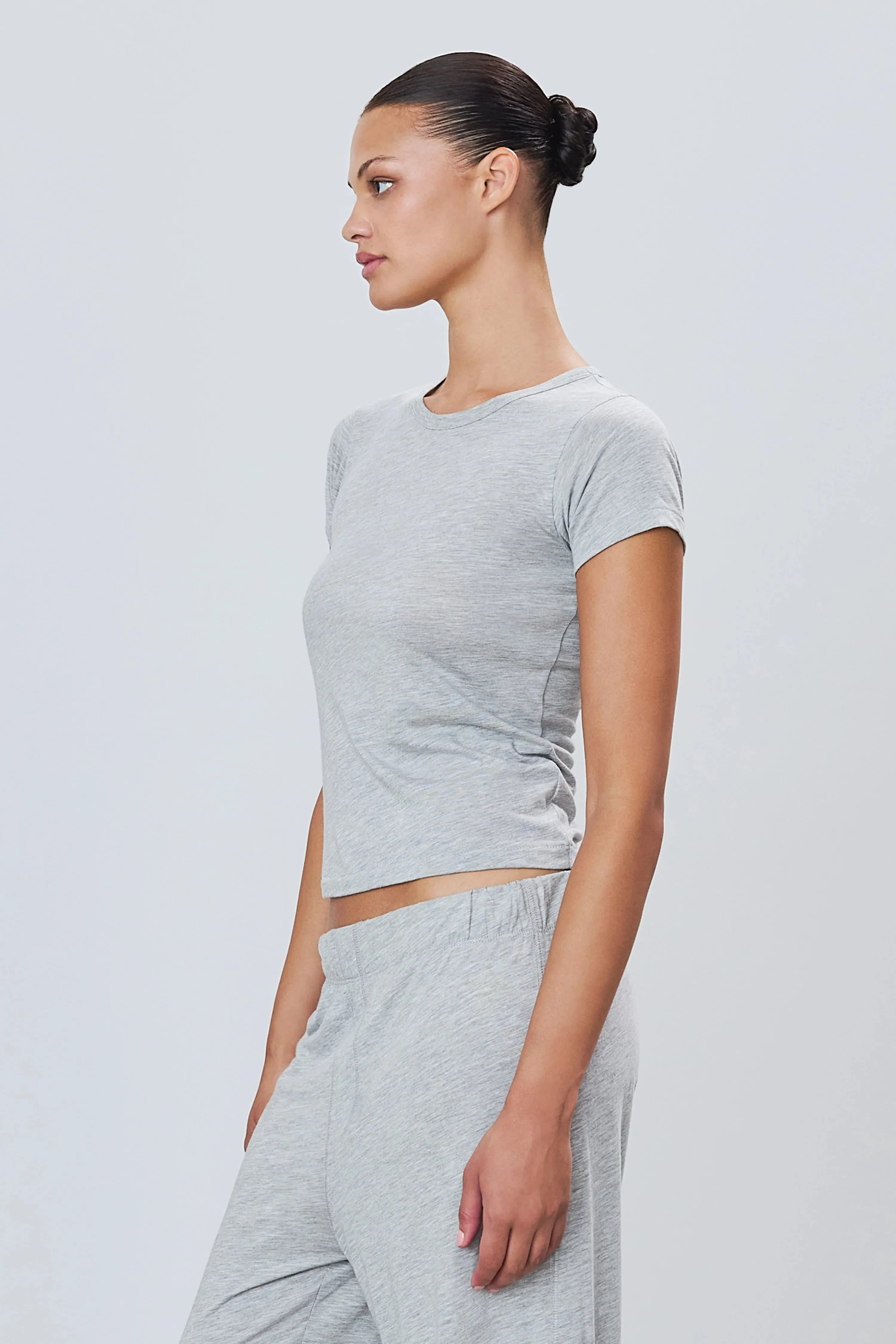 Eterne - Fitted Crewneck Short Sleeve T-Shirt - Heather Grey sold by Jessie Boutique product image thumbnail 3