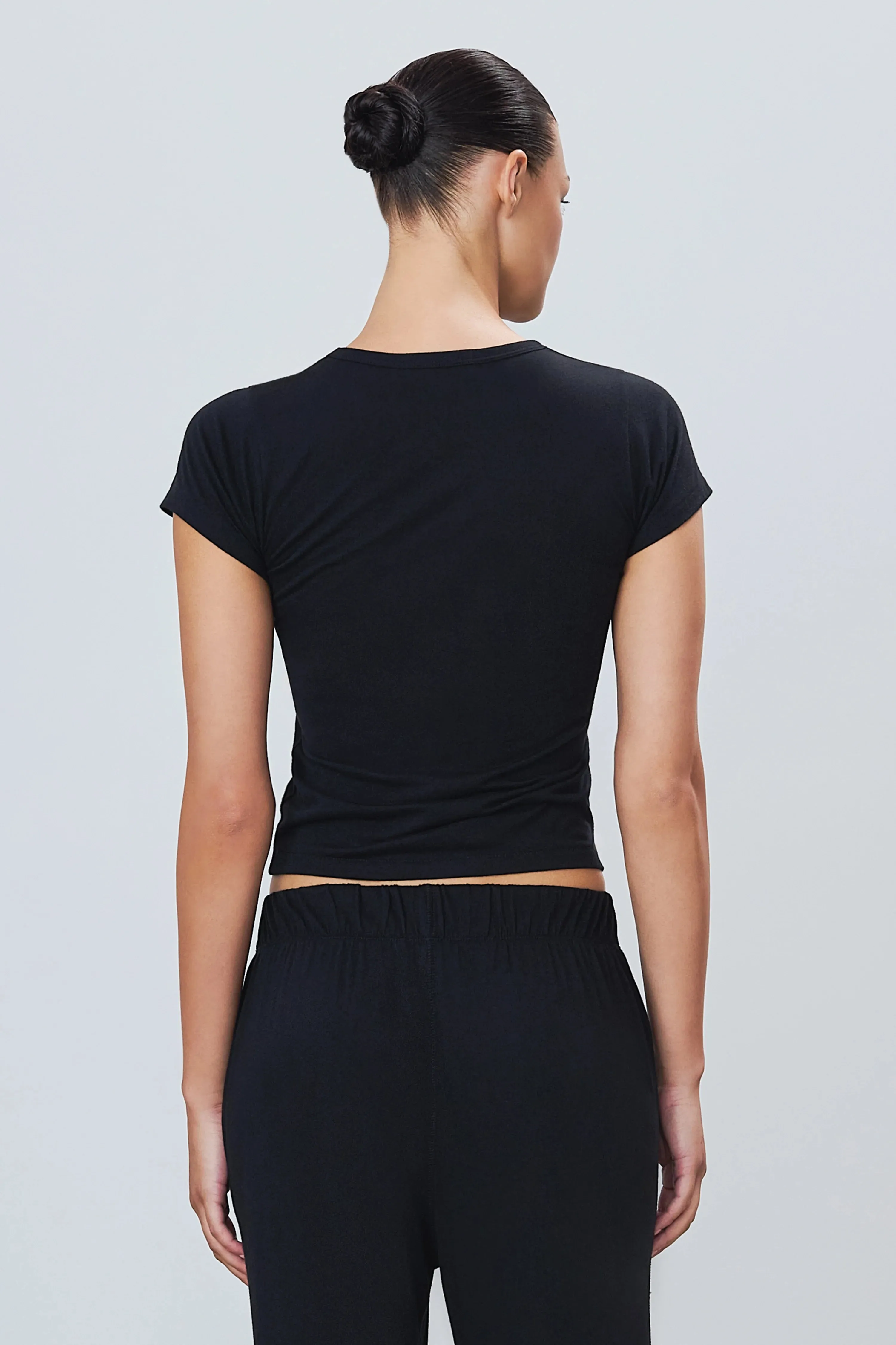 Eterne - Fitted Crewneck Short Sleeve T-Shirt - Black sold by Jessie Boutique product image thumbnail 2