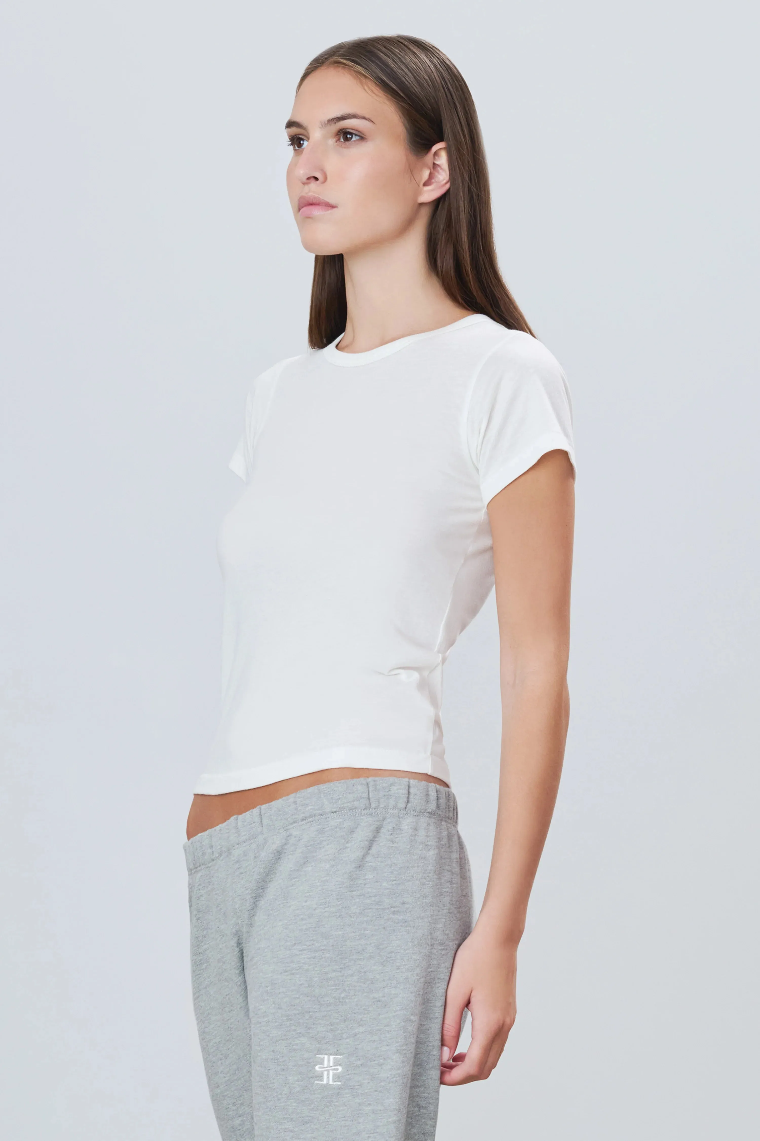 Eterne - Fitted Crewneck Short Sleeve T-Shirt - Ivory sold by Jessie Boutique product image thumbnail 3