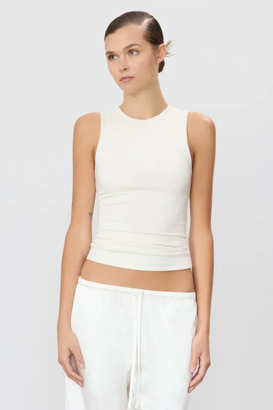 Eterne - Sleeveless Crewneck Top - Ivory made by Eterne