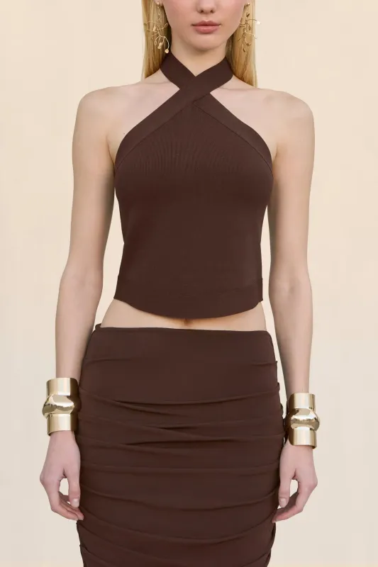 Cult Gaia - Louisa Knit Top - Java sold by Jessie Boutique