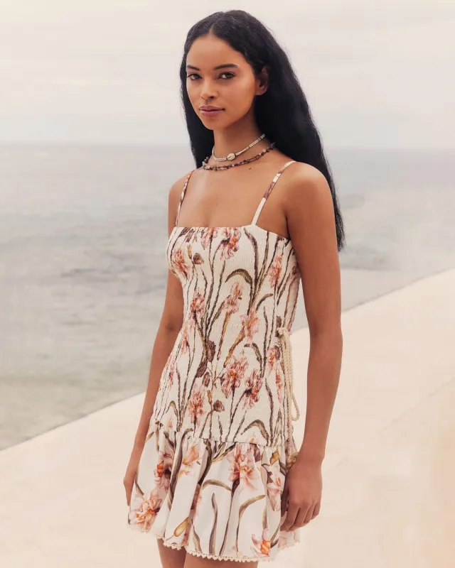 Patbo - Botanic Retro Mini Dress - Off White sold by Jessie Boutique