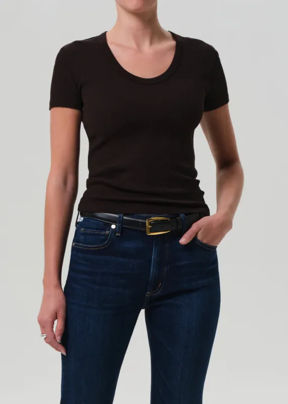 Citizens of Humanity - Maude U Neck Tee - Chocolate sold by Jessie Boutique