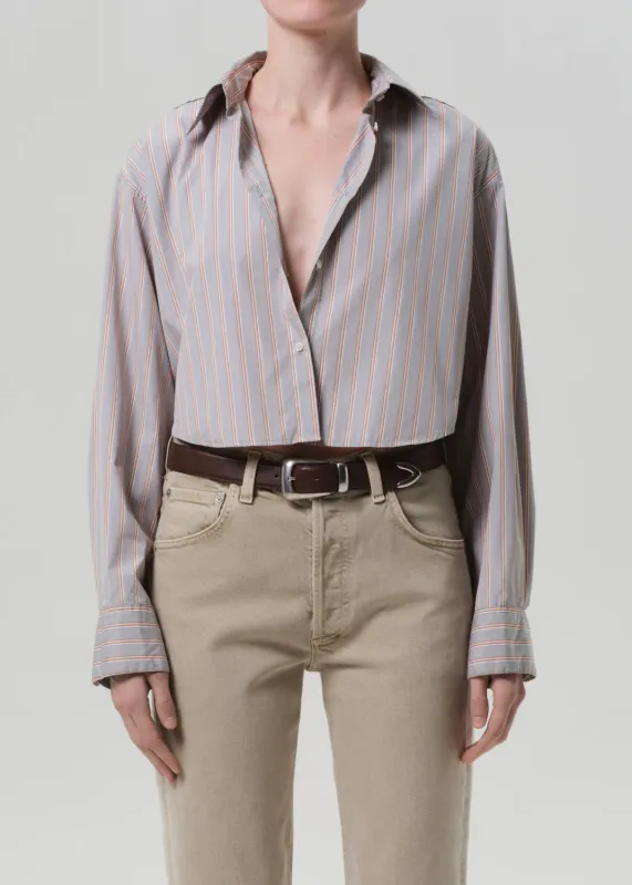 Citizens of Humanity - Ana Cropped Shirt - Noble Stripe sold by Jessie Boutique