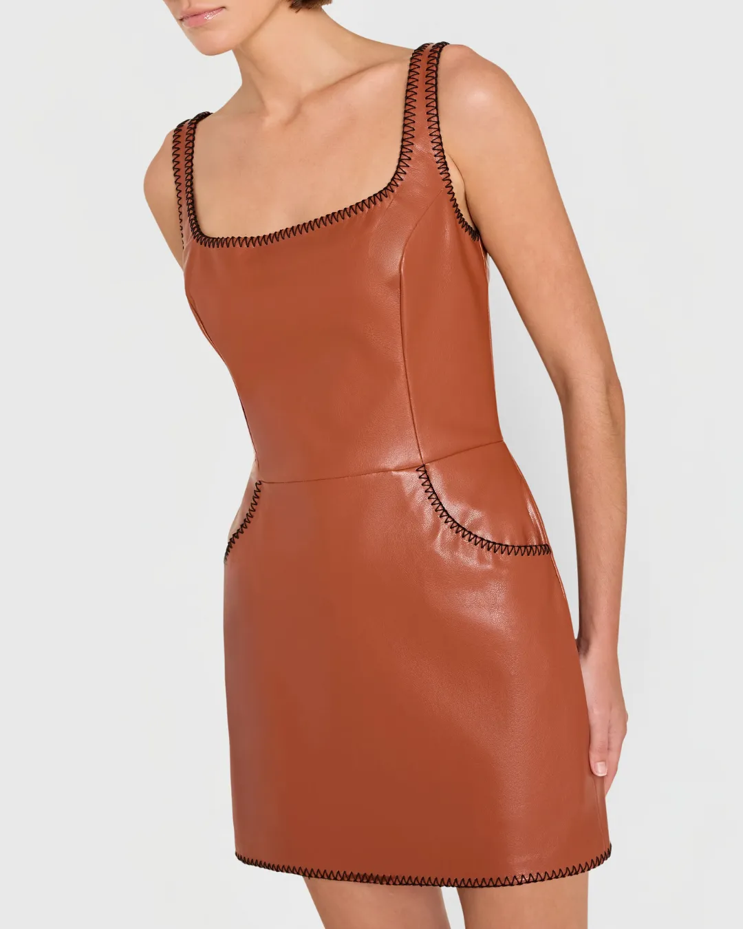 Amanda Uprichard - Ginger Skort Romper - Chestnut sold by Jessie Boutique product image thumbnail 2