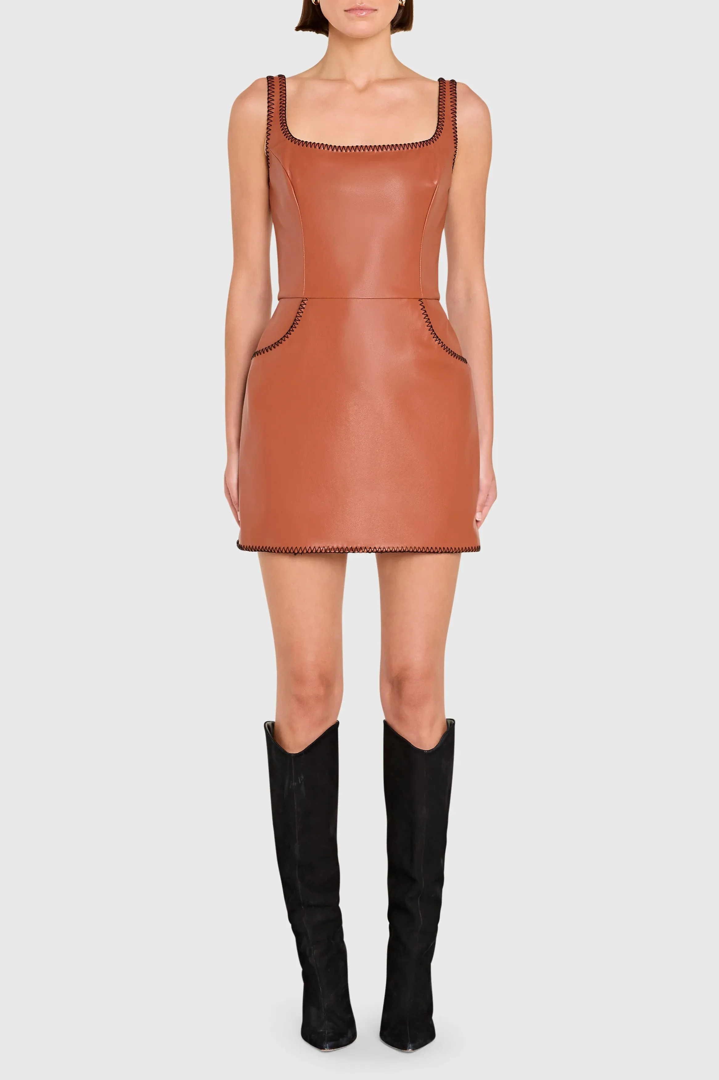 Amanda Uprichard - Ginger Skort Romper - Chestnut sold by Jessie Boutique