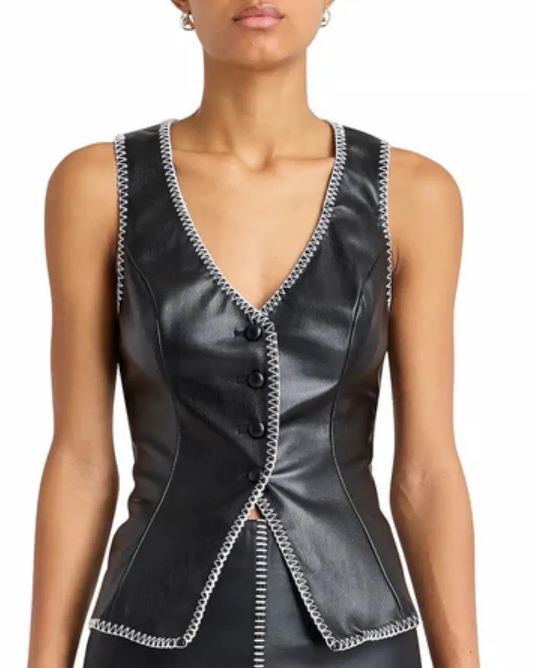 Amanda Uprichard - Ginger Vest - Black sold by Jessie Boutique