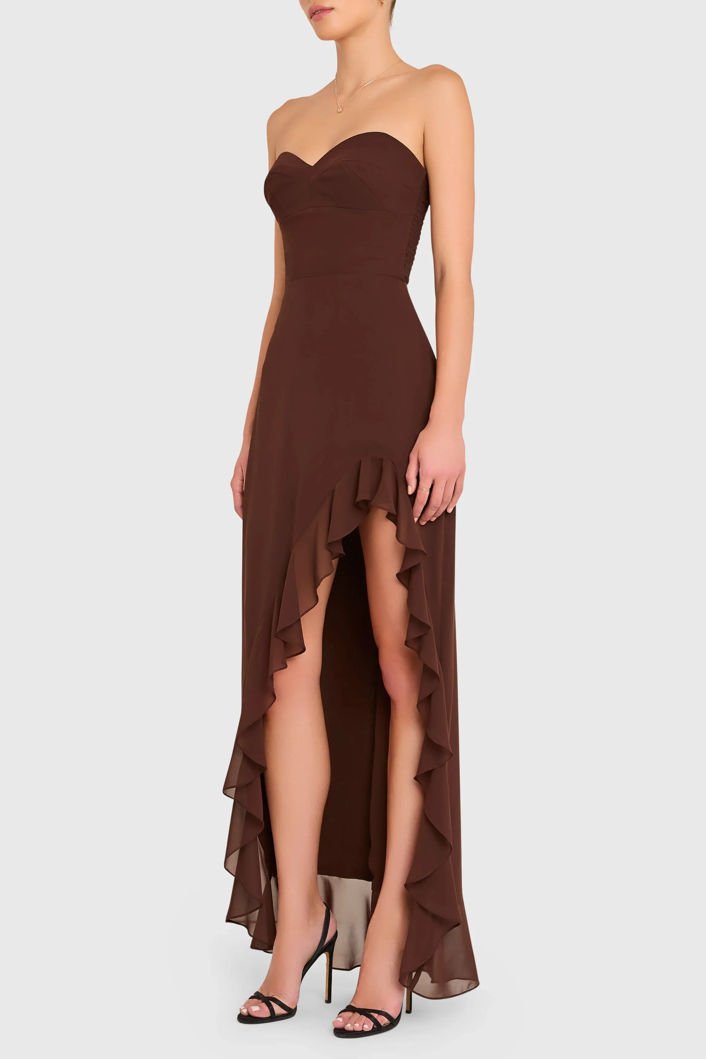 Amanda Uprichard - Eden Gown - Cocoa sold by Jessie Boutique product image thumbnail 2