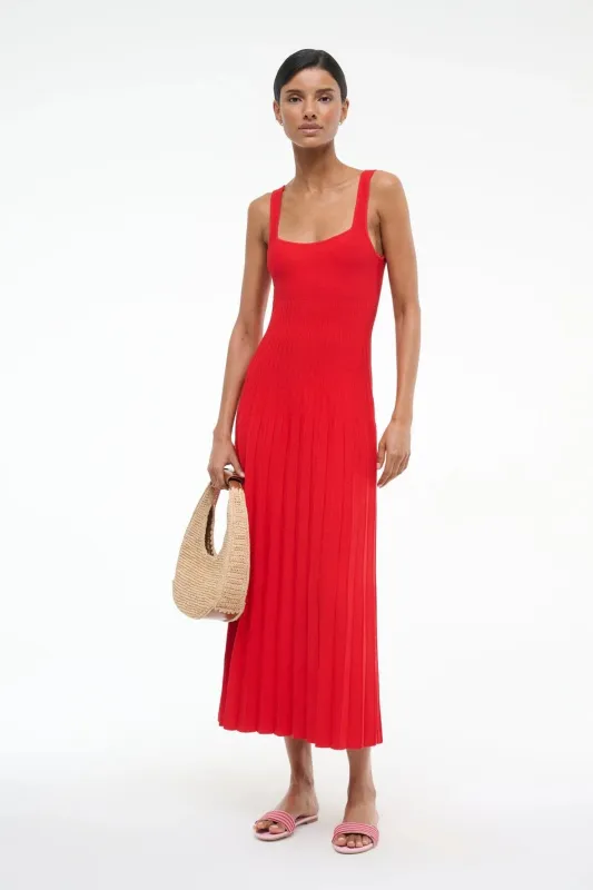 Staud - Ellison Dress - Red Rose made by STAUD