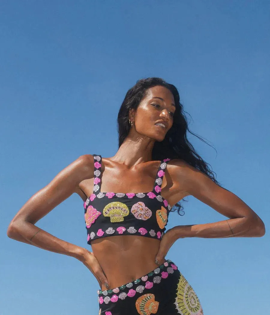 Oceanus - New York Hand Embellished Top - Black Multi sold by Jessie Boutique product image thumbnail 2