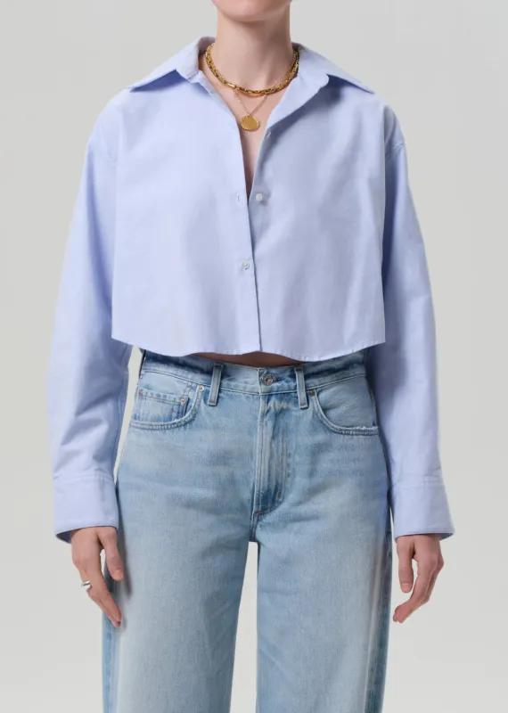 Citizens of Humanity - Ana Cropped Shirt - Blue sold by Jessie Boutique