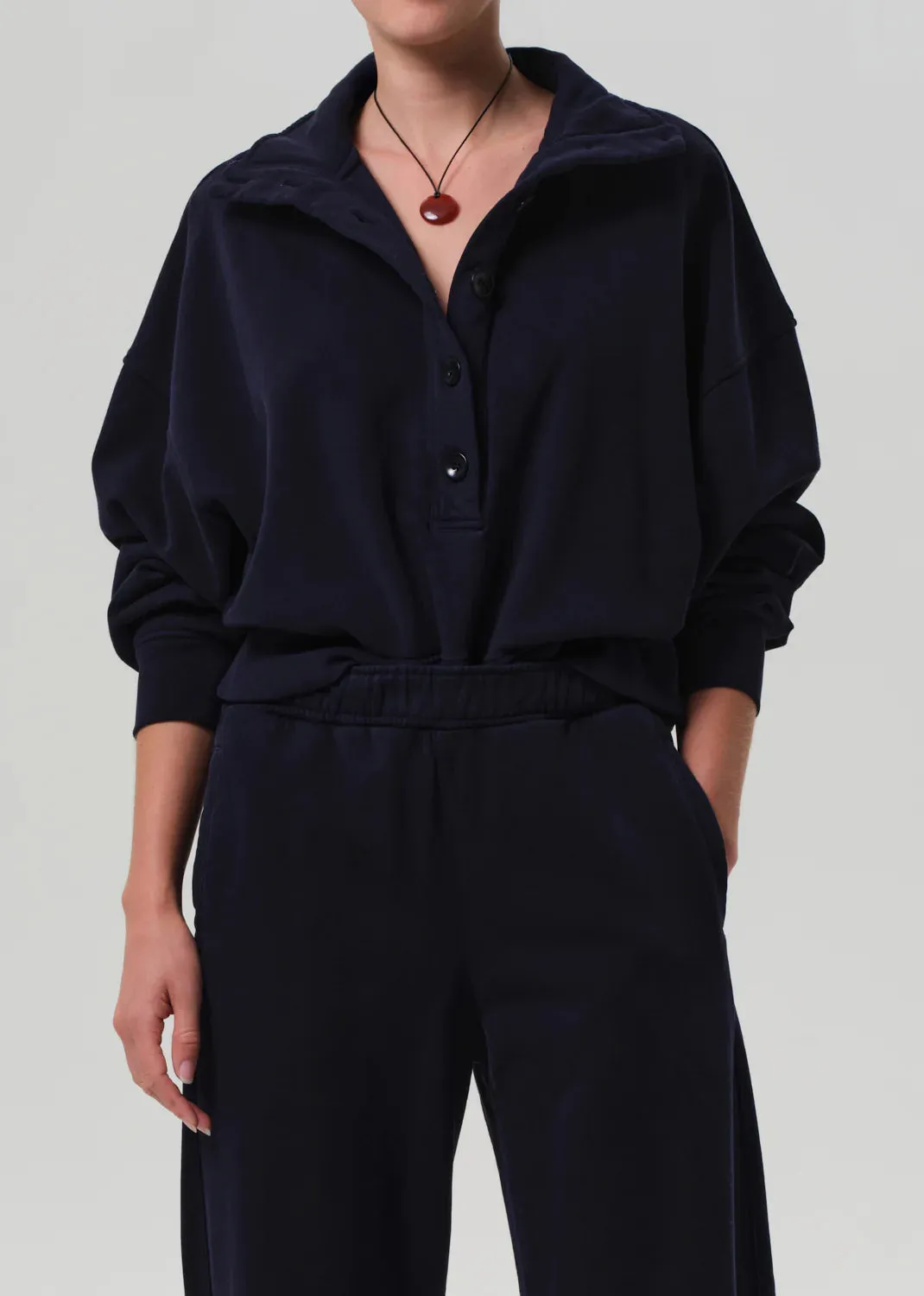 Citizens of Humanity - Mirelle Funnel Neck - Navy sold by Jessie Boutique