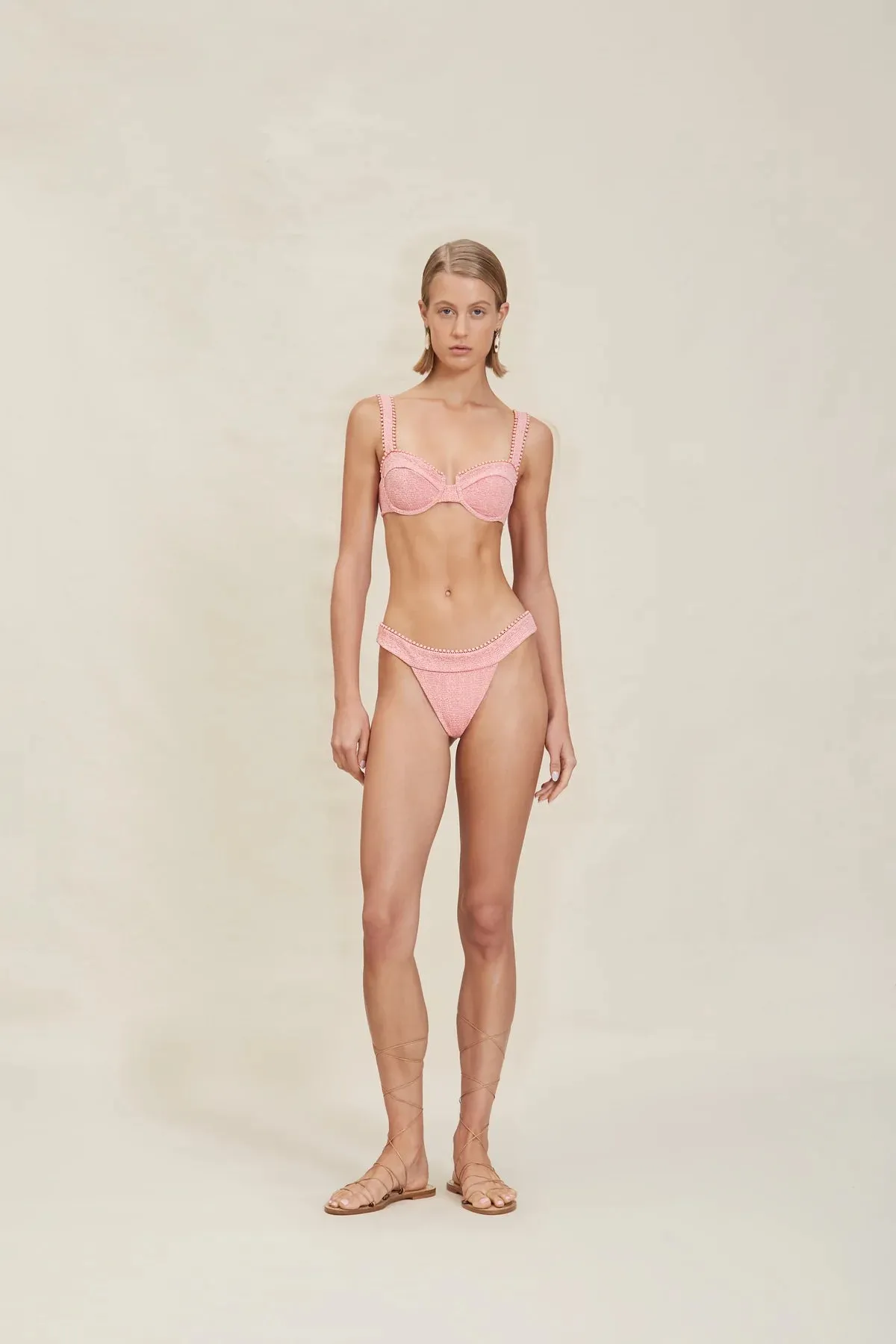 Devon Windsor - Pia Bottom - Pink Tweed sold by Jessie Boutique
