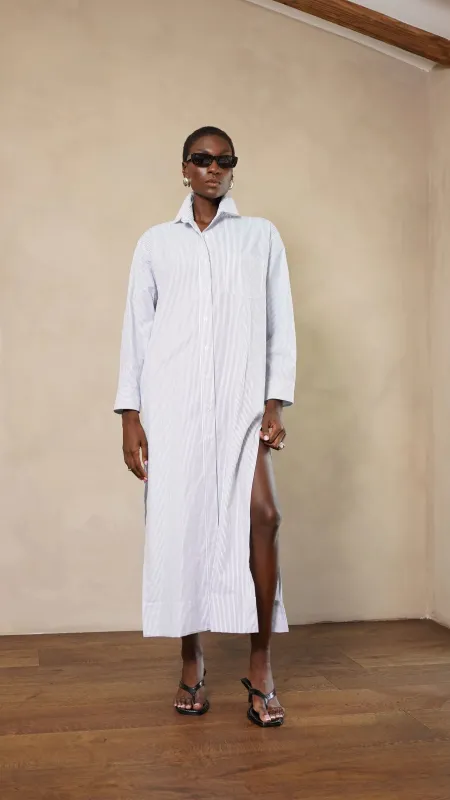 Parentezi - Leni Dress - Blue Stripe sold by Jessie Boutique