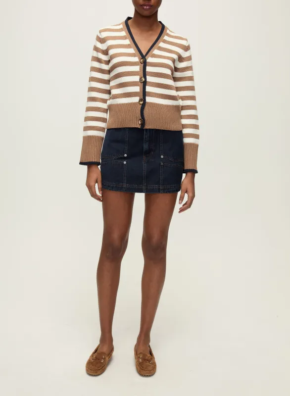 Veronica Beard - Monae Cardigan - Dark Acorn/Dove sold by Jessie Boutique