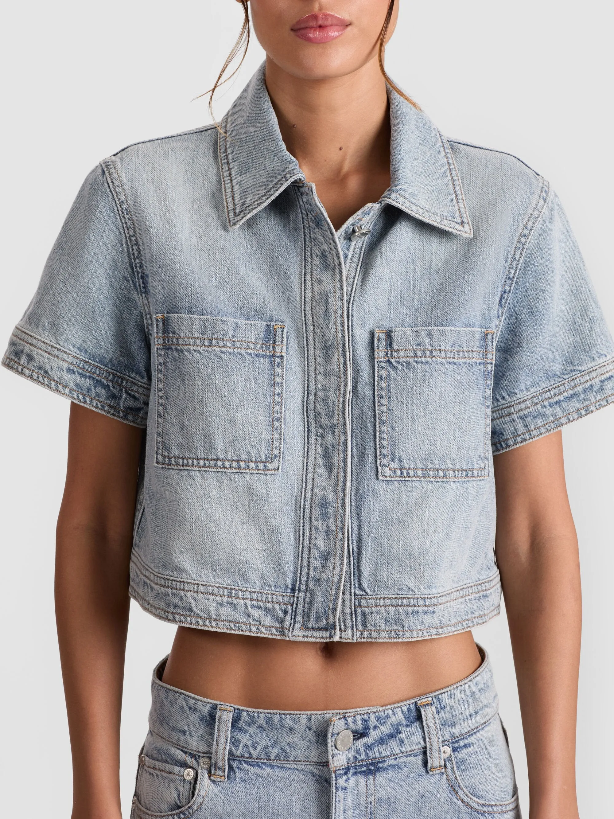 Alice + Olivia - Tesha Denim Top - Rockstar Blue sold by Jessie Boutique product image thumbnail 3