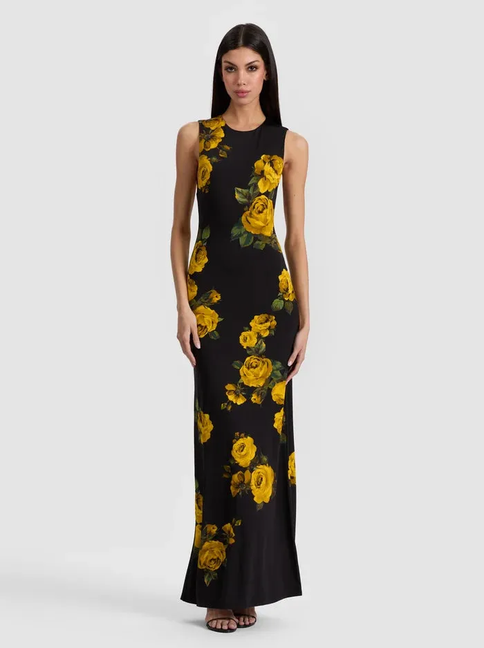 Alice + Olivia - Delora Open Back Maxi Dress - Rosehips sold by Jessie Boutique