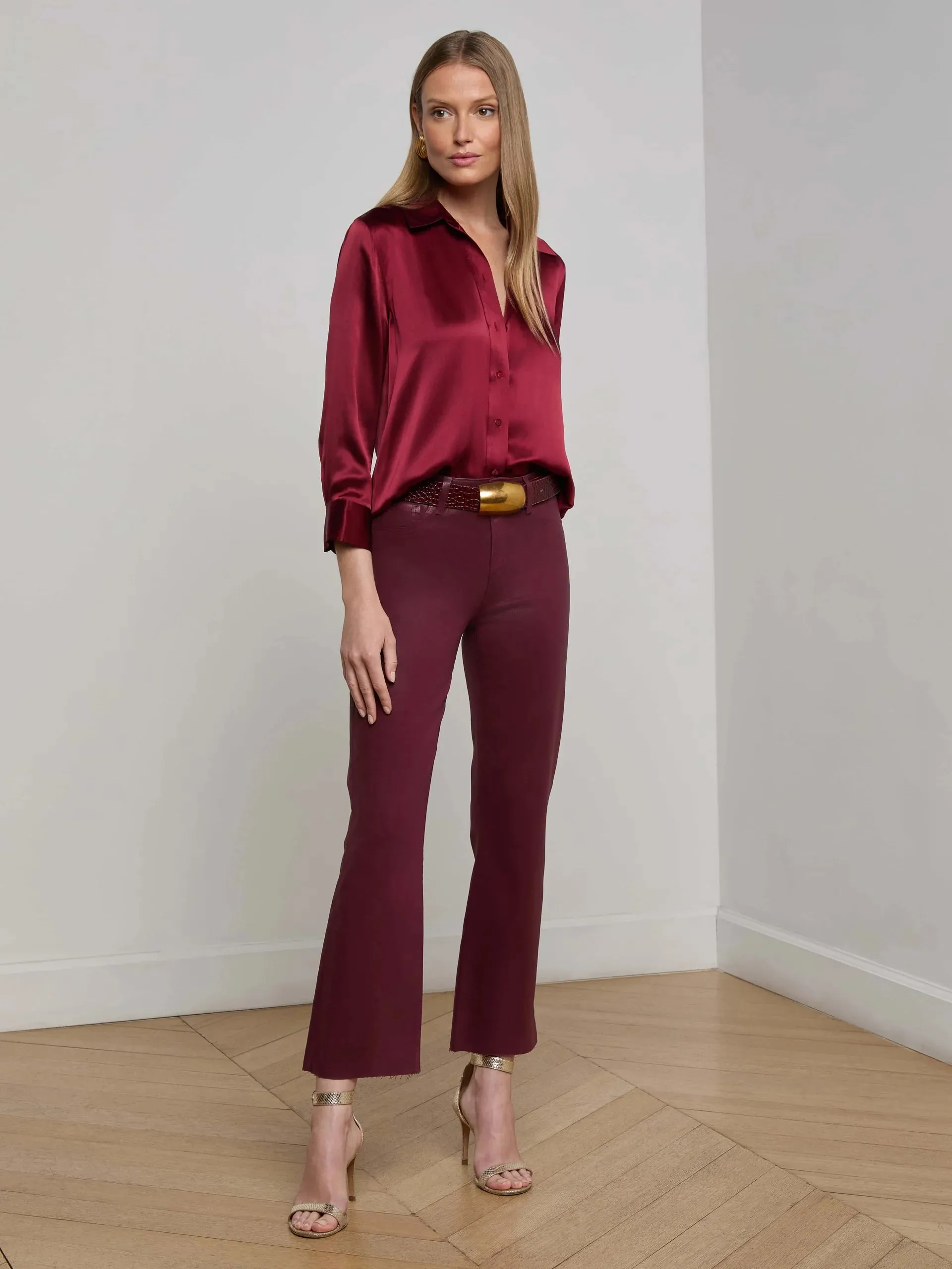 L'agence - Dani Silk Blouse - Black Cherry sold by Jessie Boutique product image thumbnail 3