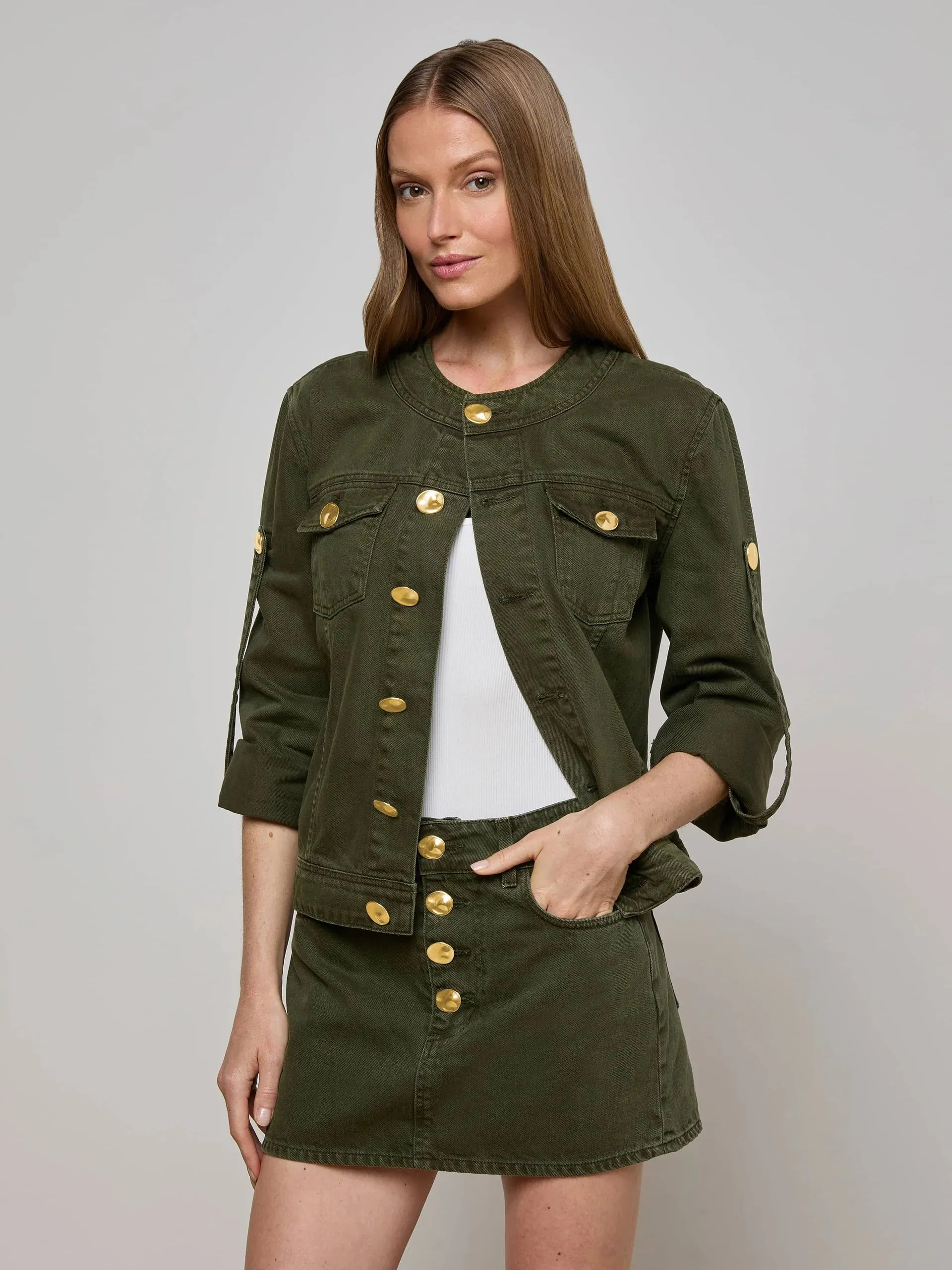 L'agence - Anouk Jean Jacket - Picholine sold by Jessie Boutique