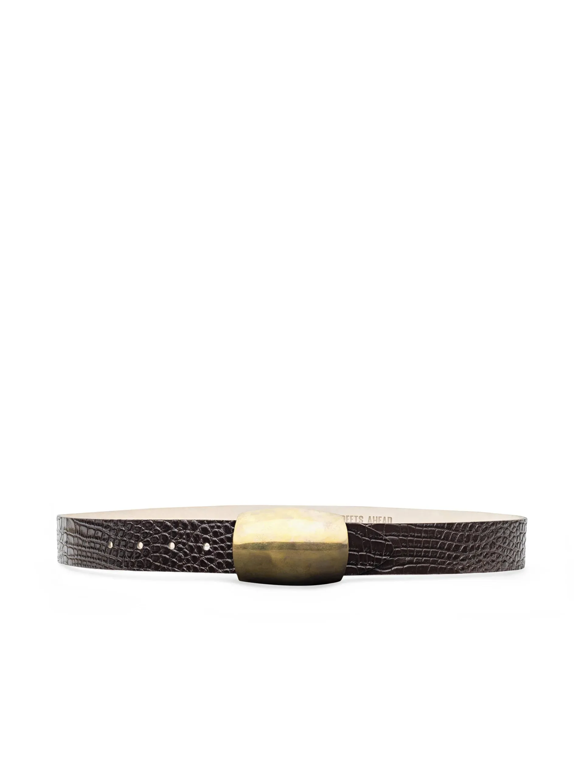 L'agence - Milou Belt - Chocolate Croc Embossed/Gold sold by Jessie Boutique product image thumbnail 2