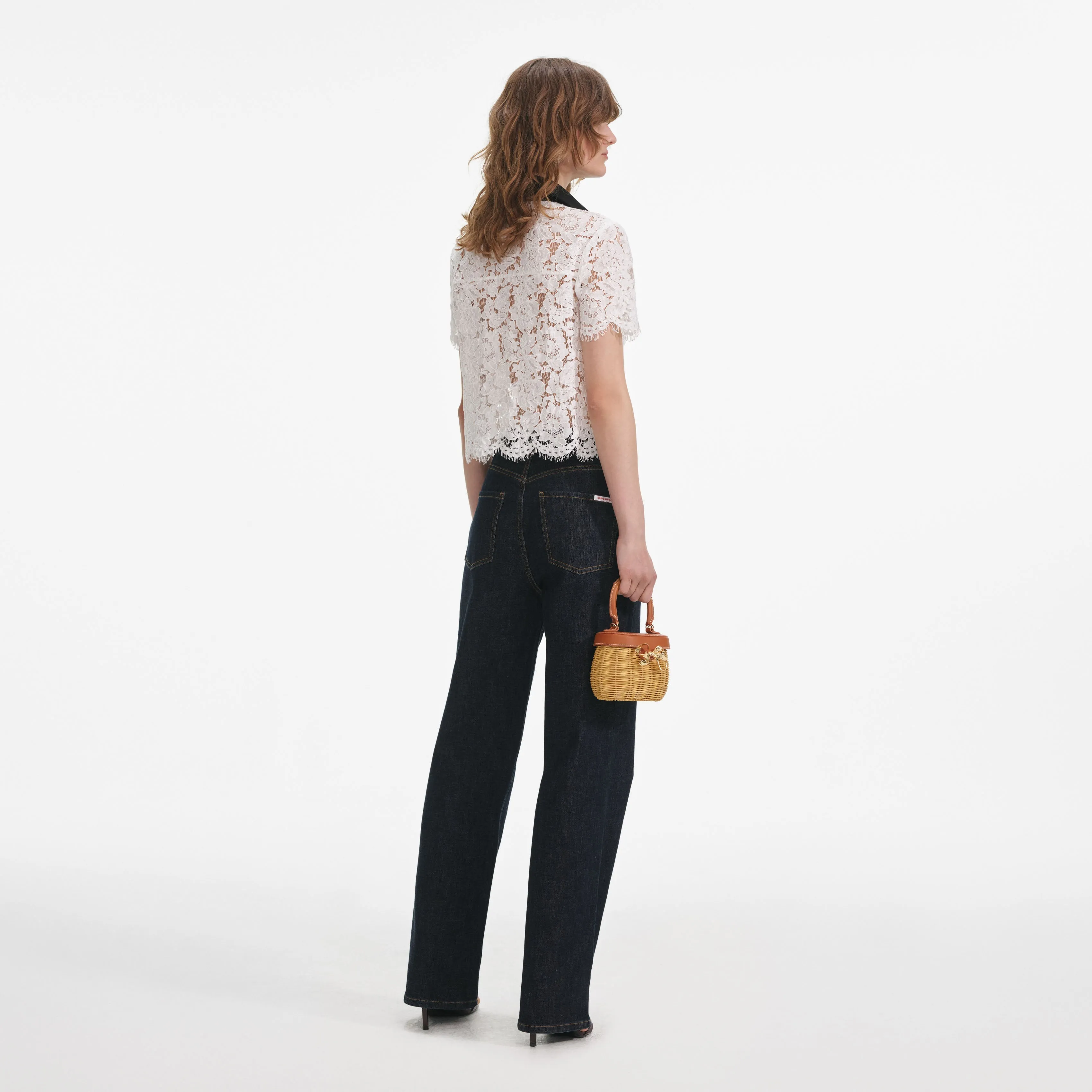 Self-portrait - Contrast Collar Top - White Lace sold by Jessie Boutique product image thumbnail 3