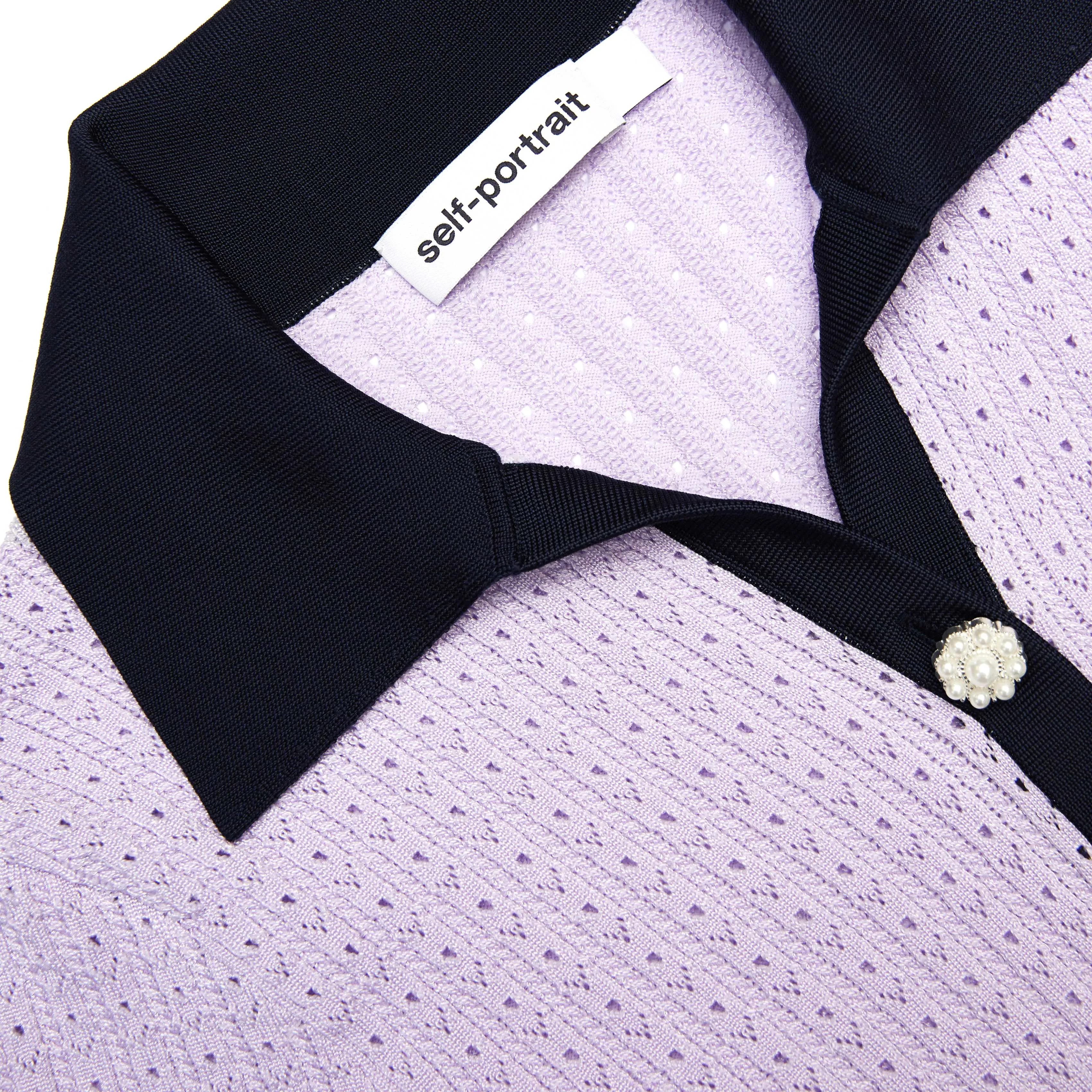 Self-portrait - Pointelle Knit Mini Dress - Lilac sold by Jessie Boutique product image thumbnail 5