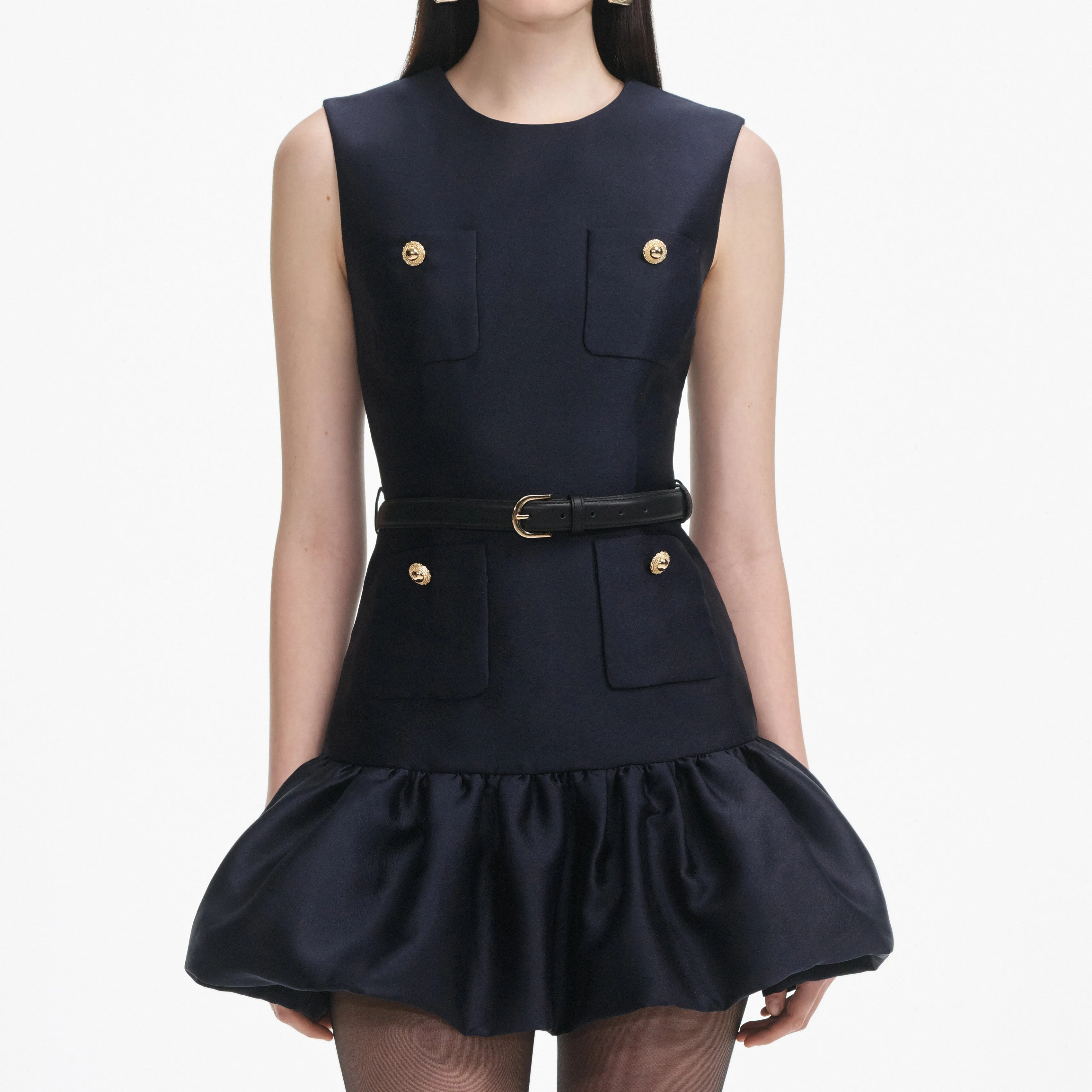 Self-portrait - Taffeta Mini Dress - Navy sold by Jessie Boutique product image thumbnail 4