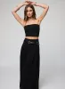 Stillwater - The Linen Belted Maxi Skirt - Black sold by Jessie Boutique