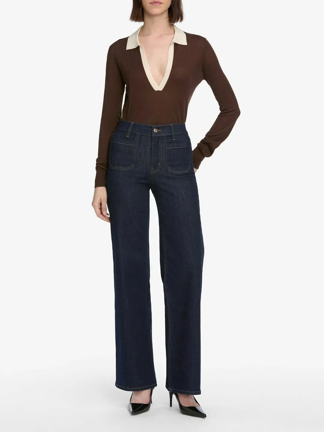 Frame - Le Slim Palazzo Modernist Pocket - Rinse sold by Jessie Boutique