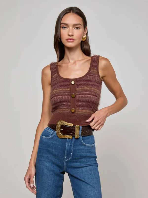 L'agence - Galene Tank - Natural/Mauve Multi sold by Jessie Boutique