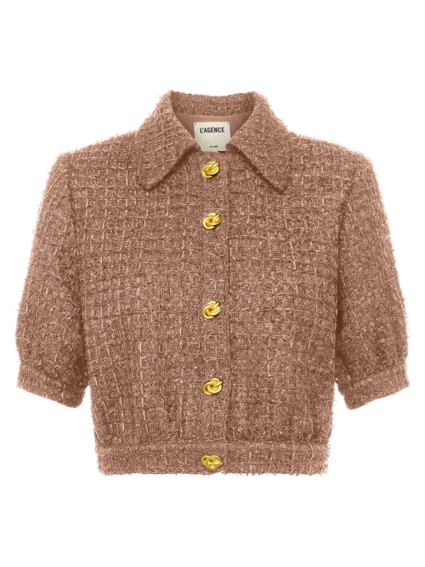 L'agence - Cove Cropped Tweed Jacket - Cappuccino sold by Jessie Boutique