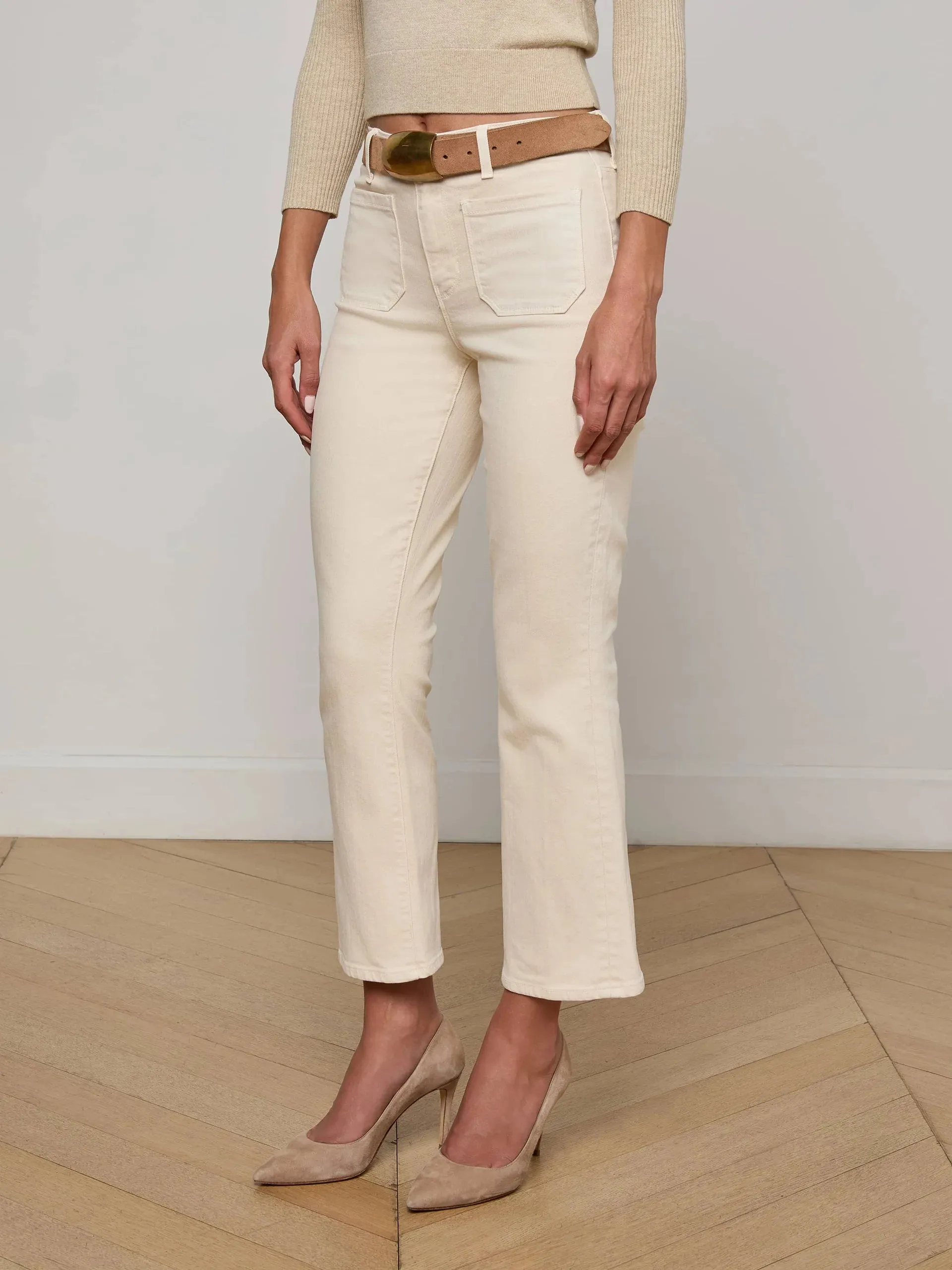 L'agence - Noya Cropped Slim Flare Jean - French Vanilla sold by Jessie Boutique product image thumbnail 4