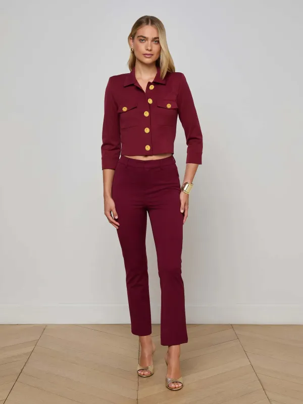 L'agence - Ketra Bootcut Trouser - Black Cherry sold by Jessie Boutique