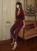 L'agence - Kendra Cropped Flare Jean - Dark Port Coated sold by Jessie Boutique