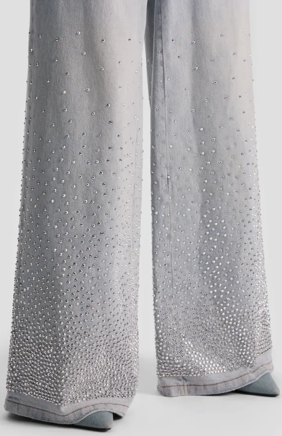 Alice + Olivia - Amazing Embellished Baggy Denim Jean - Rockstar Blue sold by Jessie Boutique product image thumbnail 2