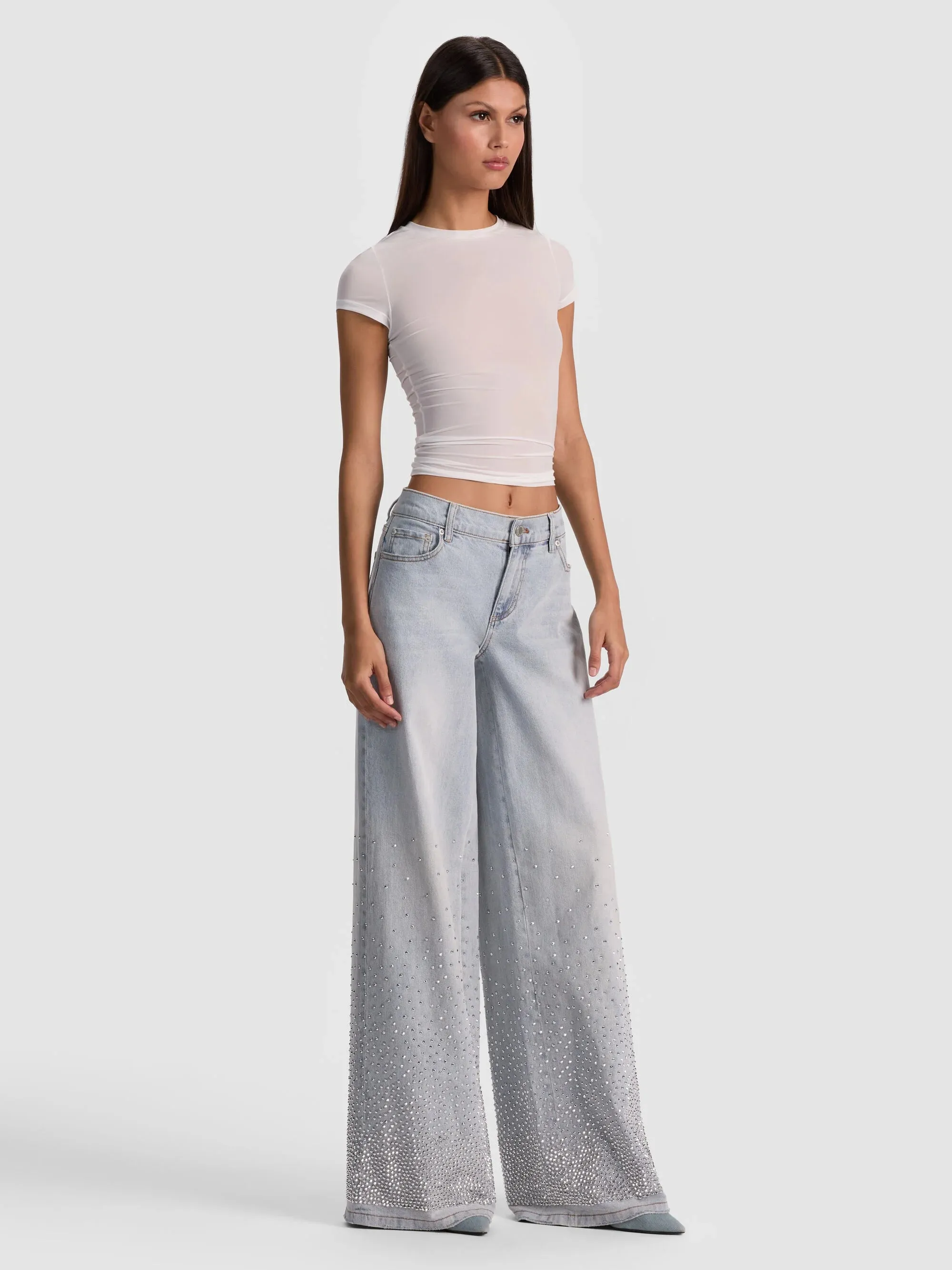 Alice + Olivia - Amazing Embellished Baggy Denim Jean - Rockstar Blue sold by Jessie Boutique product image thumbnail 5