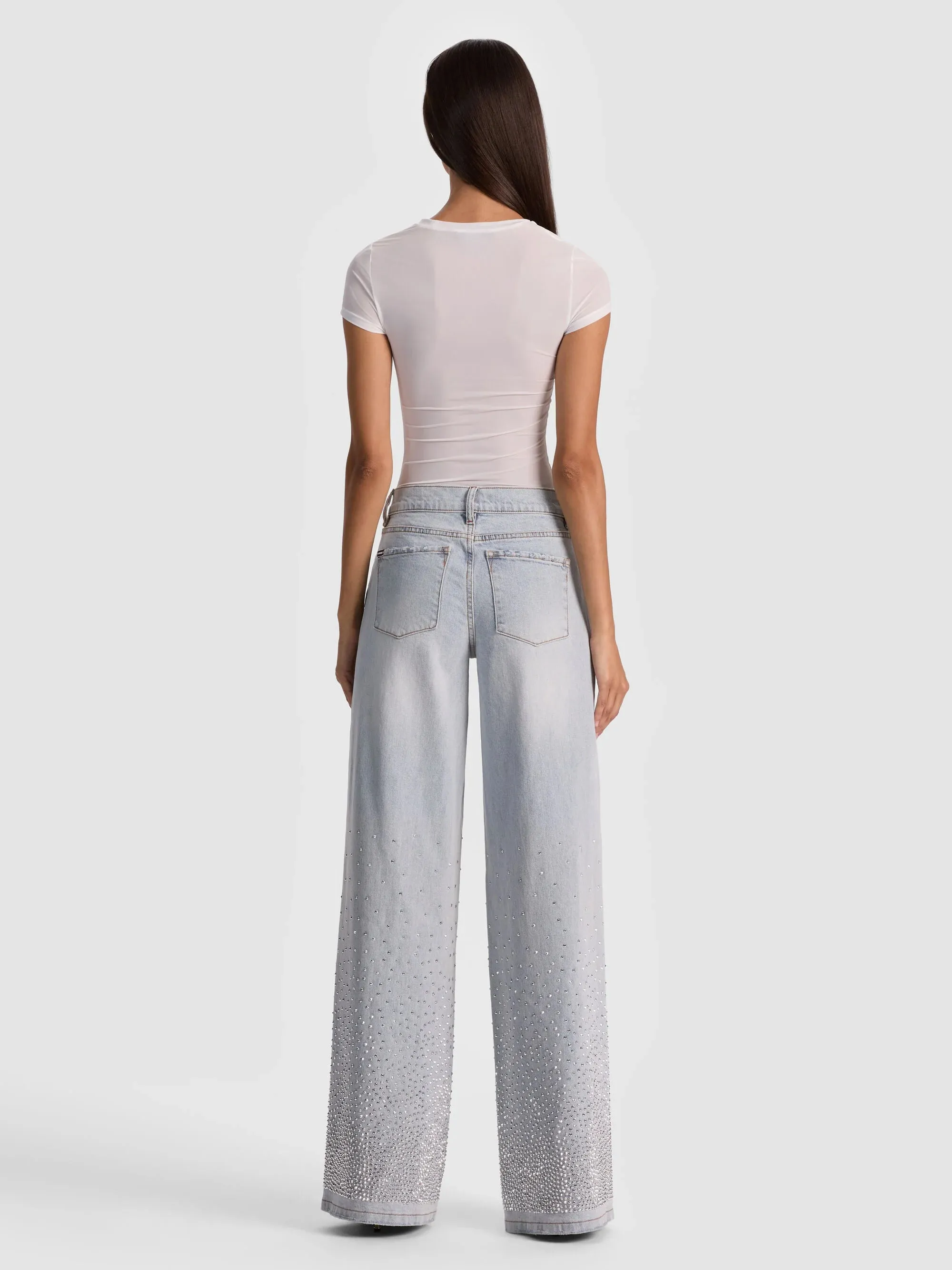 Alice + Olivia - Amazing Embellished Baggy Denim Jean - Rockstar Blue sold by Jessie Boutique product image thumbnail 4