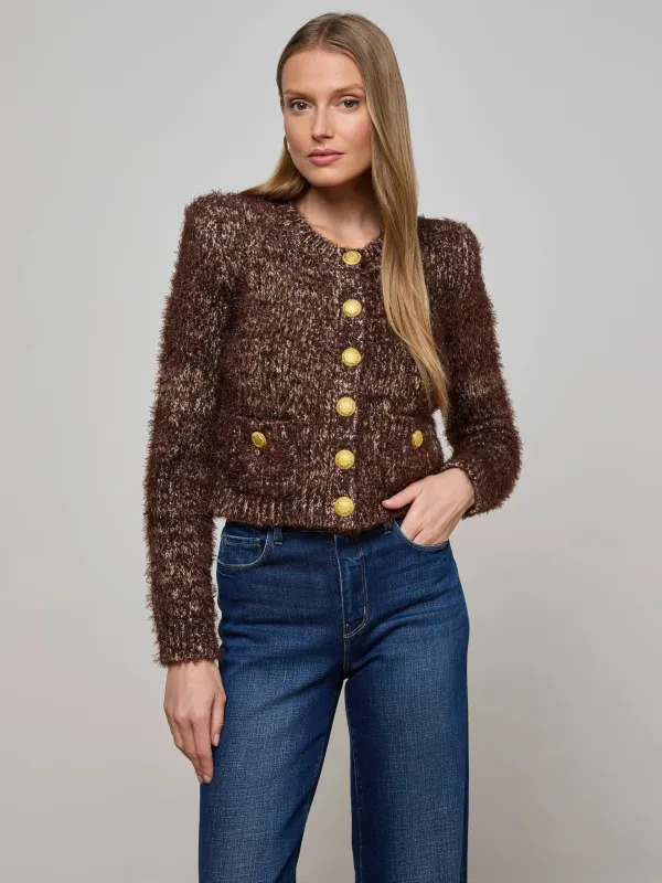 L'agence - Una Knit Cardigan - Chocolate Multi sold by Jessie Boutique