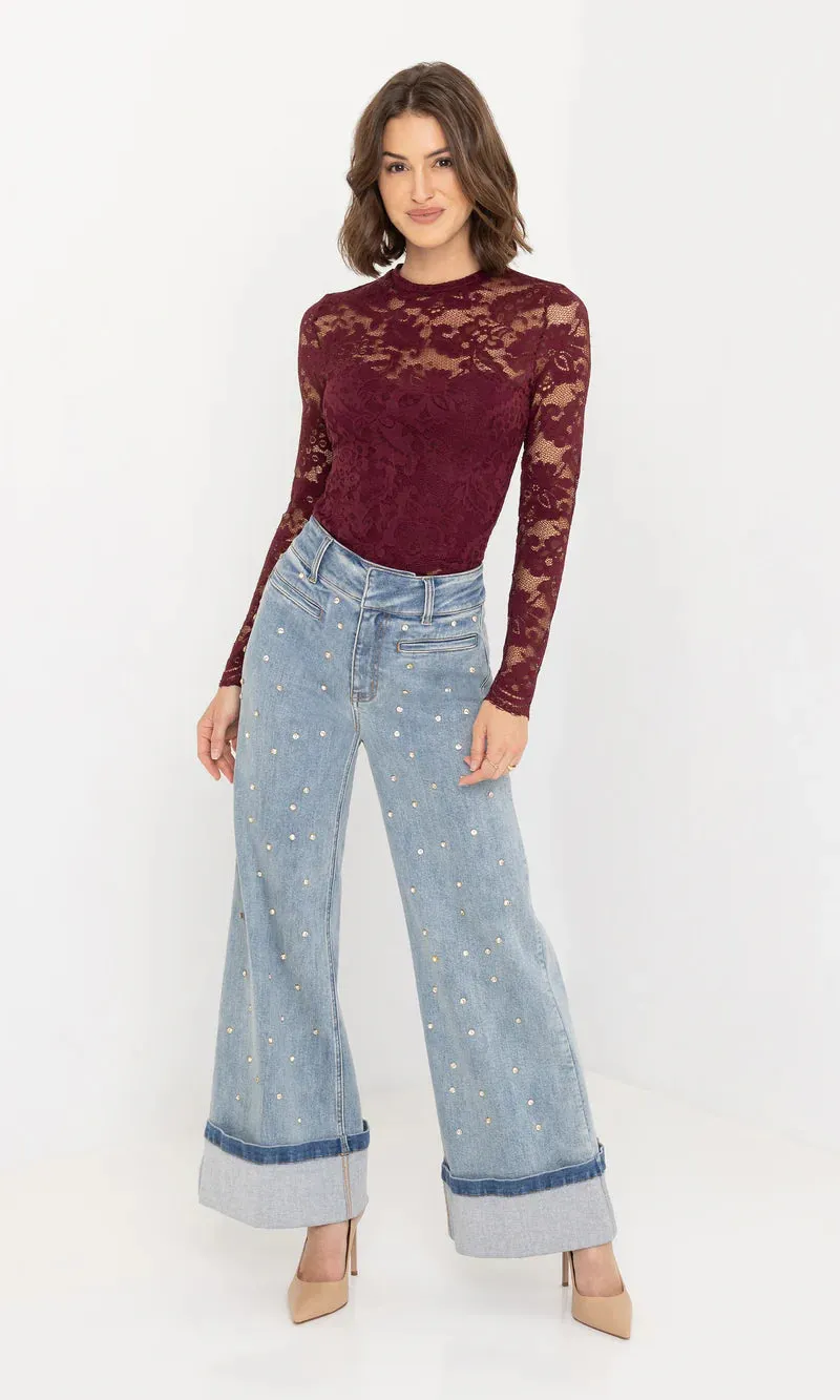 Generation Love - Clayton Lace Top - Cabernet sold by Jessie Boutique product image thumbnail 4