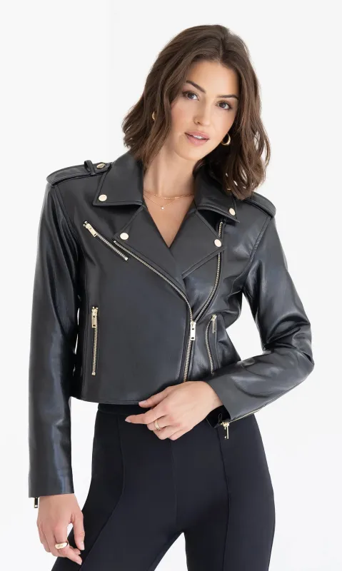 Generation Love - Cosita Vegan Leather Jacket - Black sold by Jessie Boutique