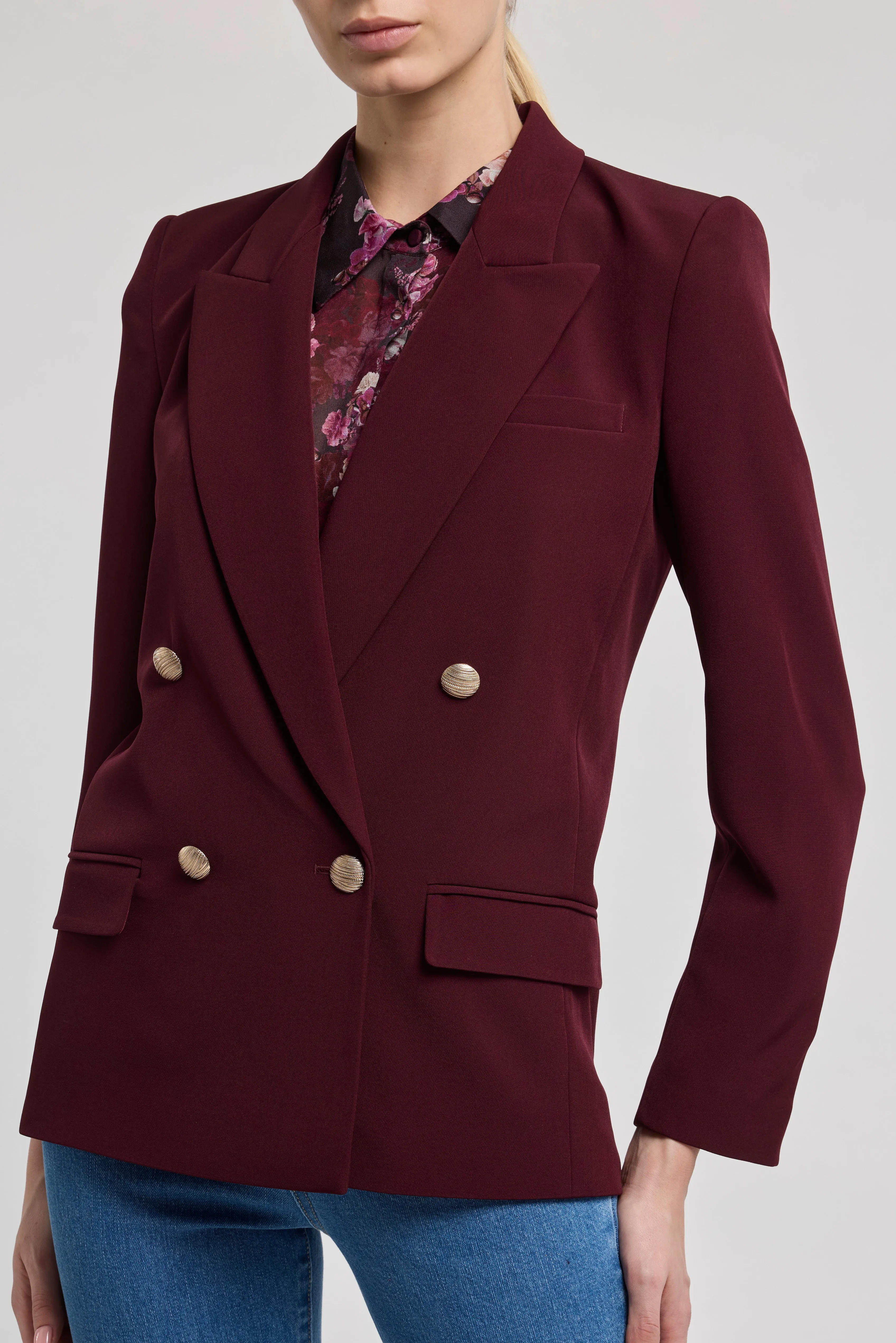 Generation Love - Maverick Crepe Blazer - Malbec sold by Jessie Boutique