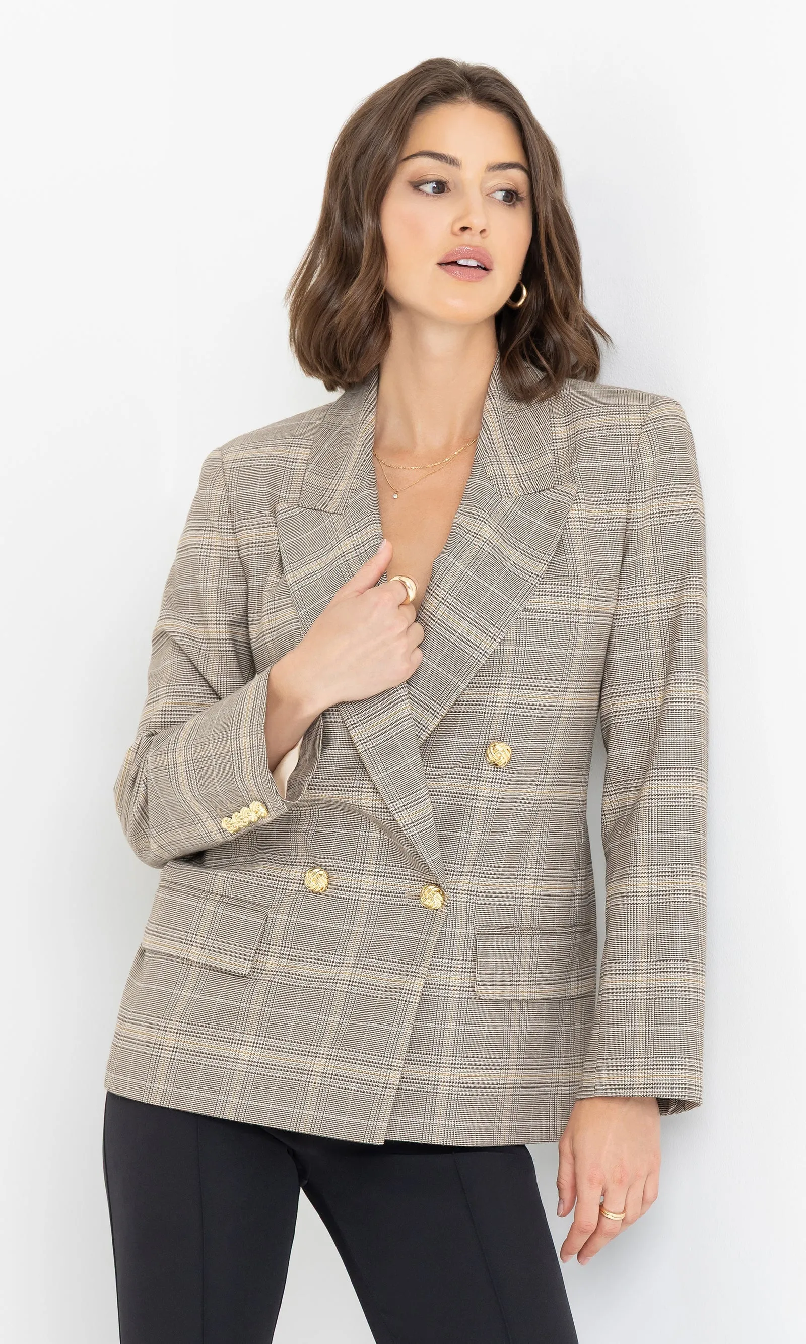 Generation Love - Maverick Plaid Blazer - Taupe Plaid sold by Jessie Boutique product image thumbnail 3