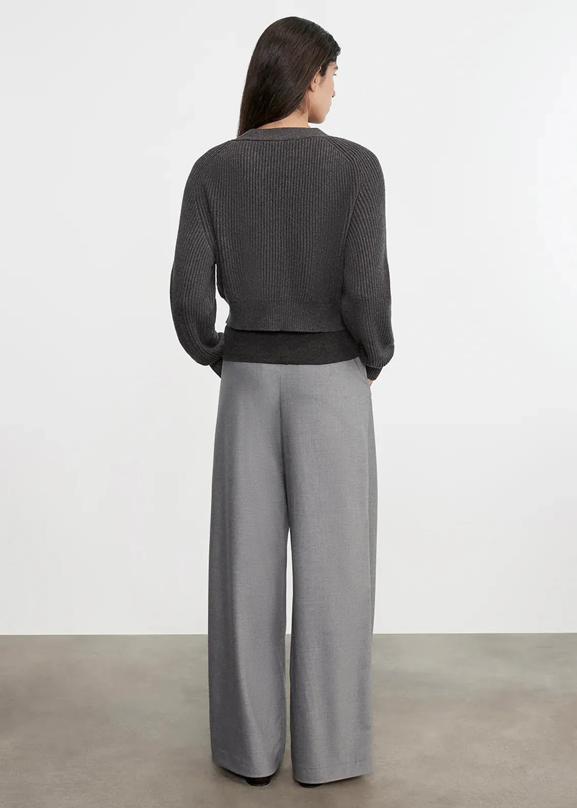 Enza Costa - Chucky Cotton Cashmere Cardigan - Charcoal sold by Jessie Boutique product image thumbnail 3