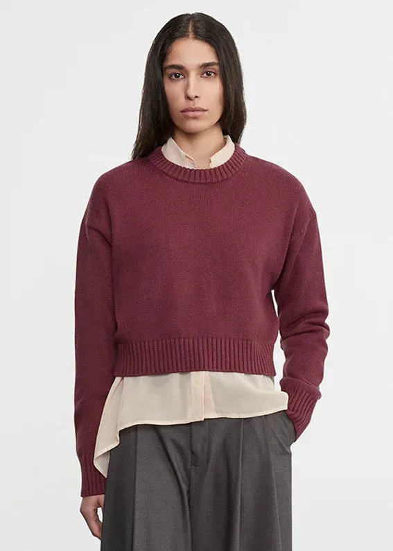 Enza Costa - Chunky Cotton Cashmere Sweater - Sanguine sold by Jessie Boutique product image thumbnail 2
