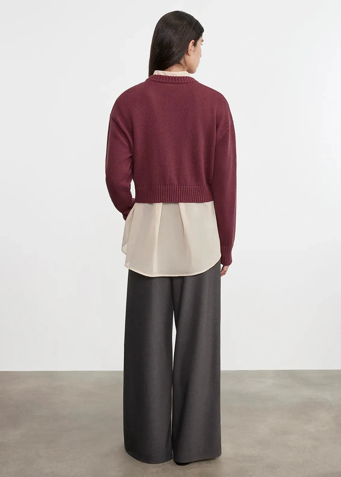 Enza Costa - Chunky Cotton Cashmere Sweater - Sanguine sold by Jessie Boutique product image thumbnail 3